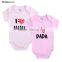 2016 summer novel print pattern letter papa and mama baby outfits