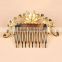 Fashion Gold Plated Faux Pearl Crystal Hair Jewelry Wedding Bridal Hair Comb