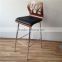 New Commercial Furniture General Use Bar Stool High Chair with Black PU Leather Upholstery