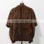 2015 new European style real knitted mink fur cape for ladys
