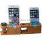 100% Natural Walnut Wood 2-in-1 Phone Charging Docking Stand Station Phone Display