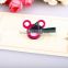 Cute bear ear red color plastic hair clip wholesale copper alligator clip with shining star decorative