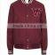 Factory Customized Wine Women 's Baseball jackets Coats clothes with Rib Neck