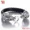 Men black braided leather bracelet cool bracelet for boys New