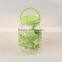 wholesale hot sell plastic green juice dispenser juice jar whit one bibcocks with five cups for store beverage