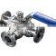 stainless steel clamped three ways ball valve