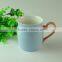 Stocked 350ml Colorful Glazed Ceramic Coffee Mug/cup With Special Handle Standard for Daily Use