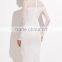 Women Spring Fall Bodycon party Dress White Eyelet Mesh Knee-length Celebrity Long sleeve Bandage Dress Wholesale