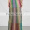 Wholesale Women Apparel Striped Mettallic Weave Fine-knit Multicolor Viscose Maxi Skirt(DQE0359SK)