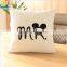 Good quality cotton square cartoon letter pillow cover