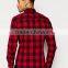 Skinny Shirt in Burgundy Buffalo Check with Long Sleeves