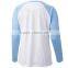 wholesale breathable long sleeve polyester two tone t-shirt for woman
