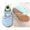 Blue suede leather cheap price wholease baby shoes