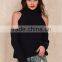 Turtleneck off shoulder knitted sweater women Autumn fashion tricot pullover jumpers Winter sexy oversized sweater