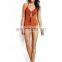 Europe And America Solid Color Tassels Sexy Siamese Swimming Suit