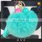 Latest style 8cm rex rabbit fur ball key ring candy colors fur ball key chain