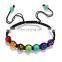 7 Chakra Natural Stone Yoga Bracelet Handmade Braided Rope Healing Beads Bracelet