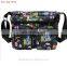 Black Women Nylon Full Color Printed Satchel