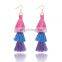Fashion long tassel eardrop tassel hoop earring jewelry