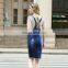 Fashion Style Blue Short Demin Dresses Manufacturer, Cheap Demin Suspender Skirt ,denim Skirt