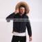 wholesale nylon bomber jackets three layer fur hoodied short men's jacket