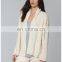 2017 Side Splide Knitted Women White Cardigan With Pocket