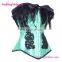 Elagant Lace Corset Green Overbust Sexy Lady Bustier Lingerie