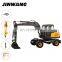 Professional 0.3m3 bucket 4 wheel 5 ton excavator for construction