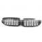 1 Pair Matte black Double Slat Line Front Grille Kidney grill for BMW 5 Series G30 G31G38 2017 2018 2019
