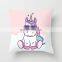 Custom Cartoon Unicorn Printed Linen/Cotton Linen Pillow case cover