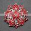 wholsale fashion silver gold crystal rhinestone diamond pearl china custom fabric flower brooch