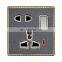 Universal Standard 3-Pin Wall Socket With Switch And Led Light+2USB 86mm*86mm Acrylic Panel Sockets And Switches Electrical 16A