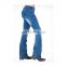 Full length pant girls' jeans straight design women pocket jeans