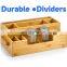 Bamboo Utensil Holder Wooden Caddy Set Silverware Flatware Beer Tray For Spoons Knives Forks Napkins Chopsticks Condiments