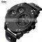 OULM 3741 High Quality Men Japan Movement Compass Watches Leather Strap Unique Design Quartz Fashion Watch