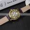 Sewor 605-1 Men Skeleton Automatic Mechanism Mechanical Watches Leather Strap Best Men Wrist Watch