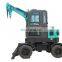 Hot Sale Chinese Wheel Excavator 4 Ton Small Excavators with 37KW Mini Digger For Sale