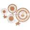 Hot Sale Wall basket set of 4, Sun Boho wall decor Wicker flowers art for home decor Vietnam Supplier