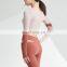 Contrast Color Splicing Sports Crop Tops Custom Women Causal Long Sleeved Yoga Bras 78nylon 22spandex