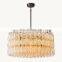 Chiara Round Chandelier Copper Hand Blown Clear Smoke Amber Glass Modern Chandelier Retro Pendant Lighting