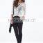 Autumn Ladies White Sheer Embroidered Mesh Tops