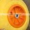 hand cart pu foam wheel 4.00-6 yellow color pu tire 400-6