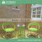 2016 new design modern bamboo green outdoor rattan garden furniture round wicker chairs