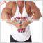 Black with White Stripe Design BODYBUILDING RACERBACK T BACK GYM STRINGER SINGLETS