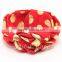Cotton Fabric Golden Polka-dots Bow Headbands - Foil Gold Wide Elastic Knitted Headwraps