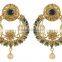 ndian Antique Gold Plated Earrings With Tikka Set For Girls & Women