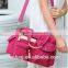 2016 hot new women canvas casual mummy diaper bag with compartments