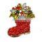 China wholesale zinc alloy crystal rhinestone main stone christmas boot brooch