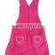 Wholesale Price Red Baby Winter Suspender Corduroy Party Dress for Girls