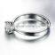 Crystal Stainless Steel Flower Shape Anchor Engagement Ring
